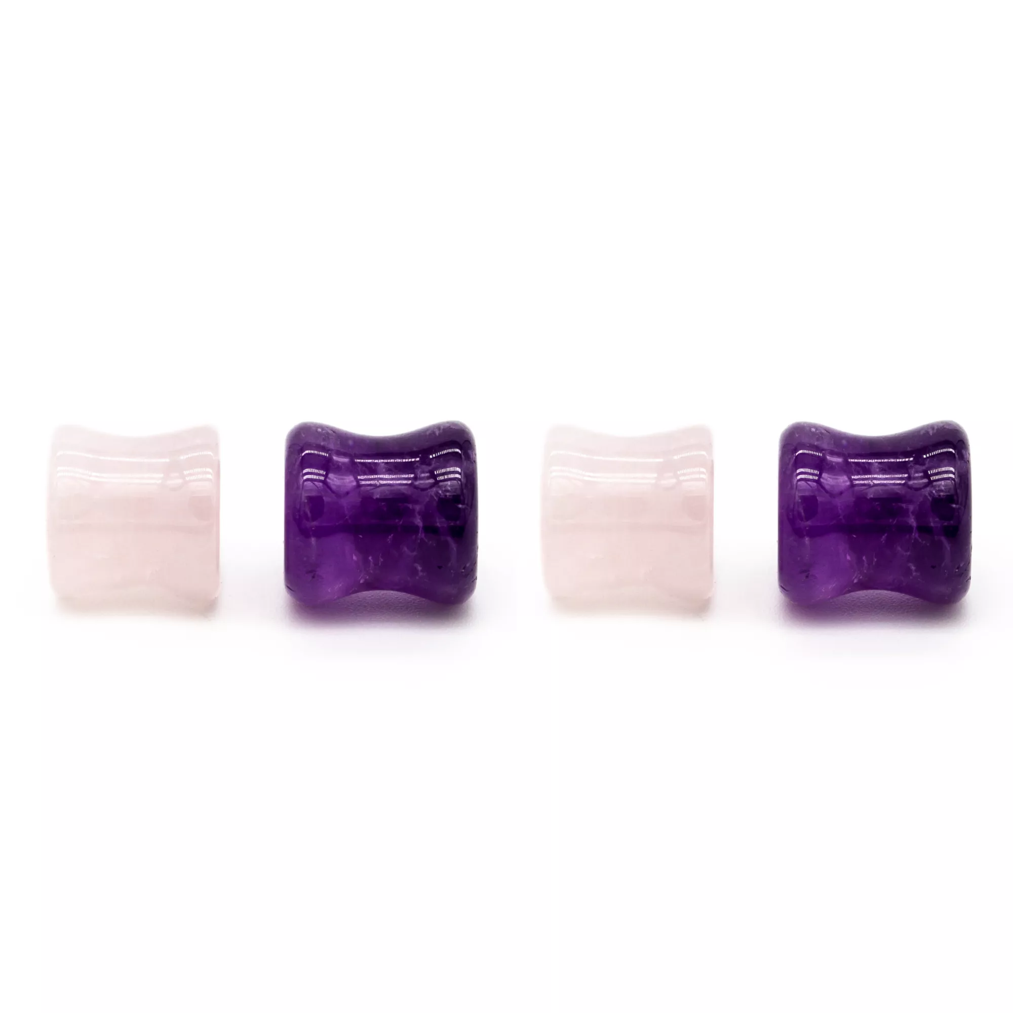 Multi-Pack Rose Quartz and Amethyst Stone Plugs - 2 Pair at Spencer's