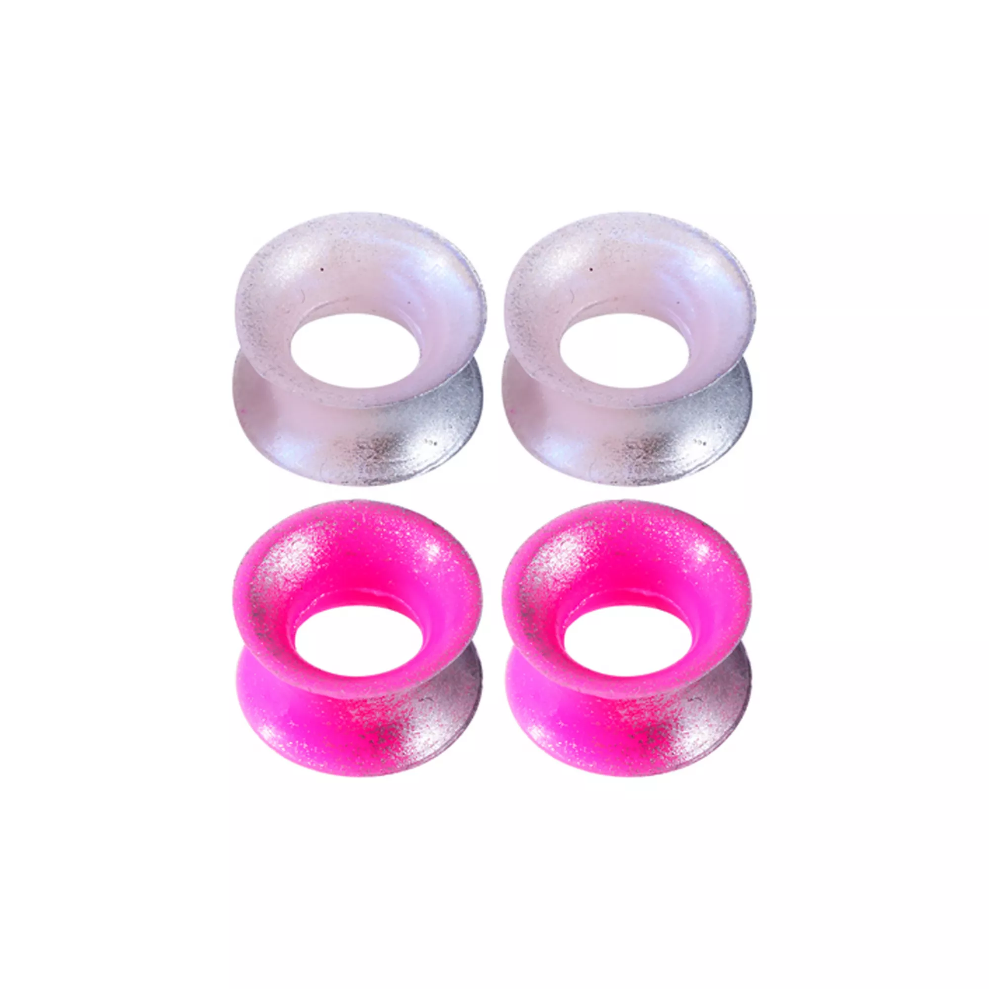 Multi-Pack Pink and Silver Tunnels - 2 Pair at Spencer's