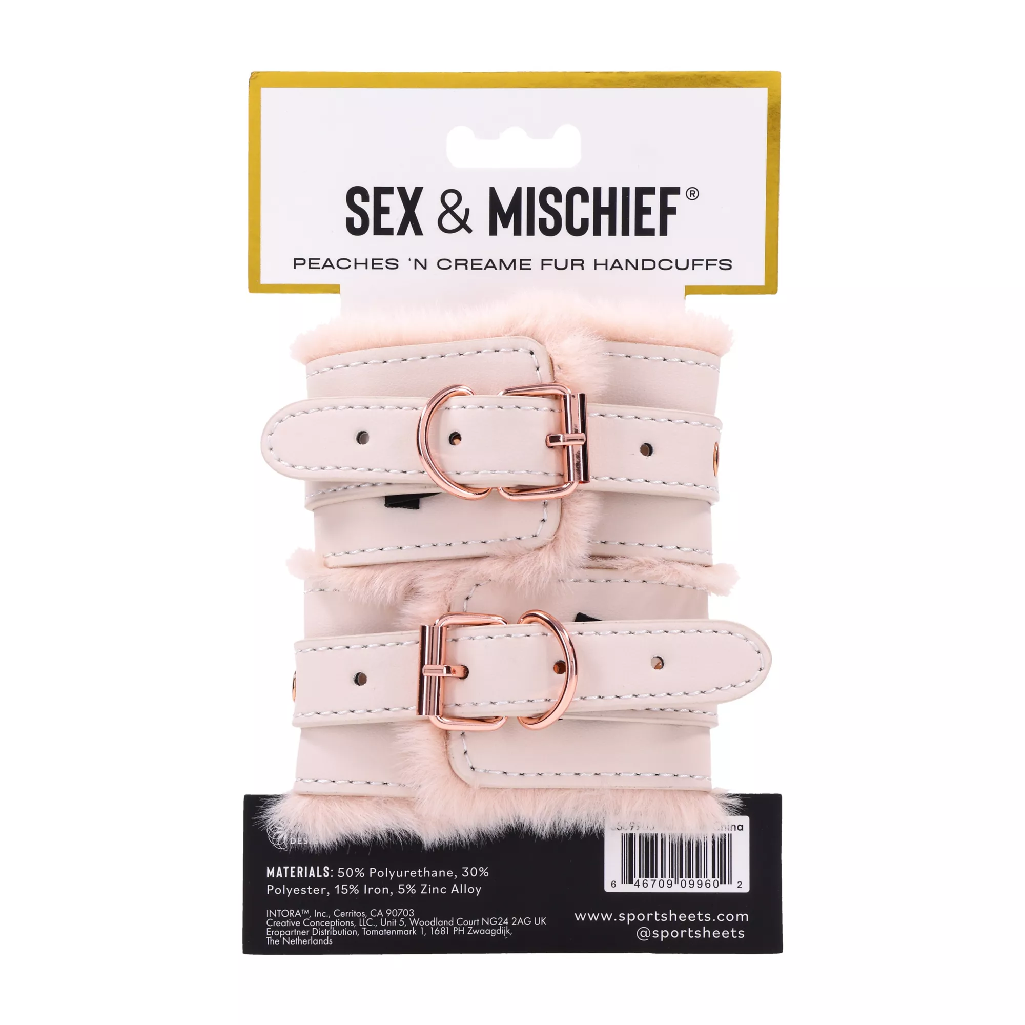 Peach Faux Fur Handcuffs at Spencer's