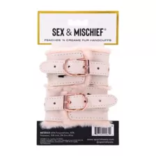 Peach Faux Fur Handcuffs at Spencer's