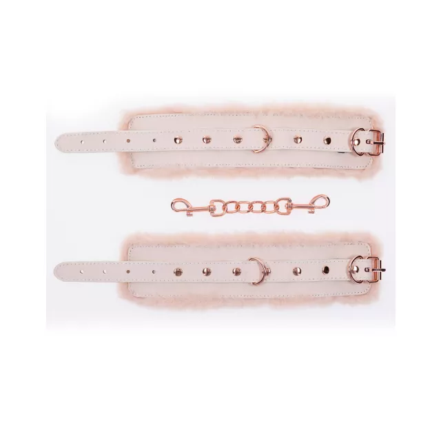 Peach Faux Fur Handcuffs at Spencer's