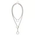 Triple Layer Silvertone O Ring Necklace at Spencer's