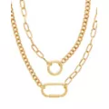 Goldtone Carabiner Necklace at Spencer's