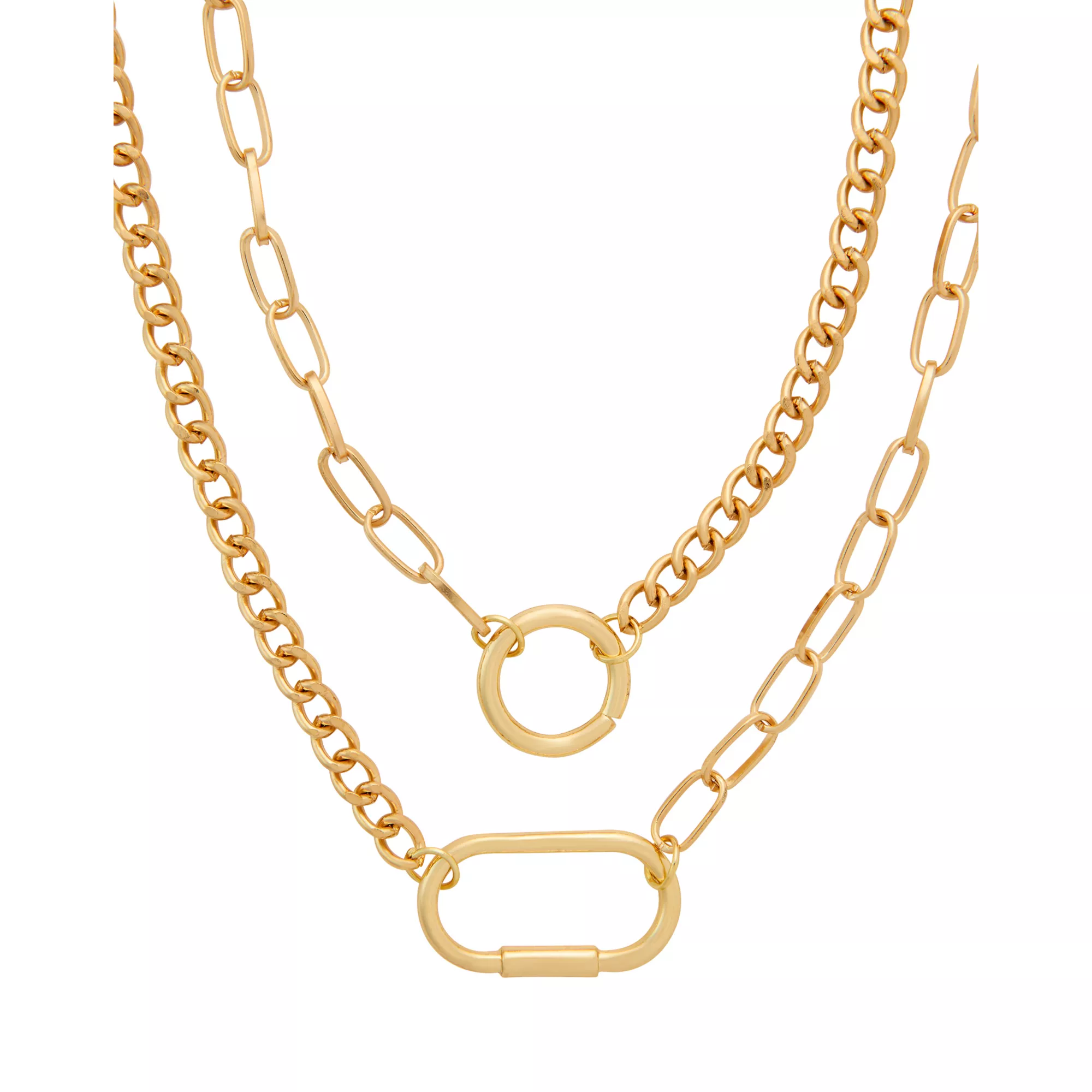 Goldtone Carabiner Necklace at Spencer's