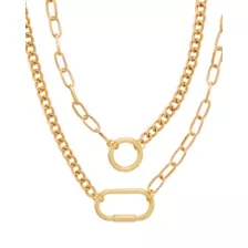 Goldtone Carabiner Necklace at Spencer's