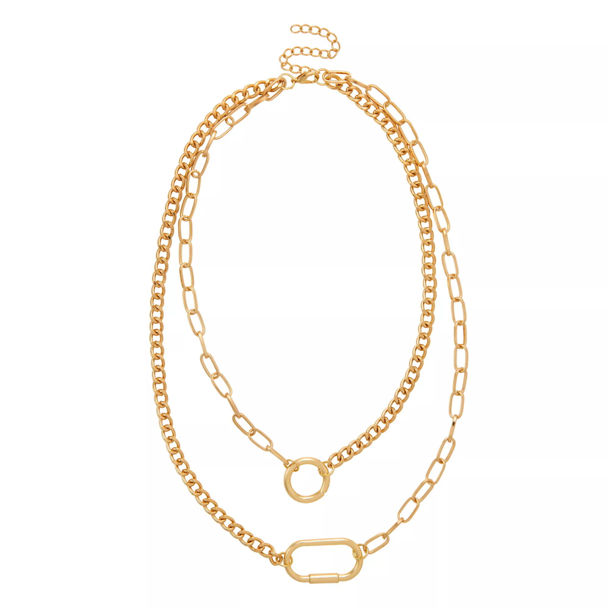 Goldtone Carabiner Necklace at Spencer's