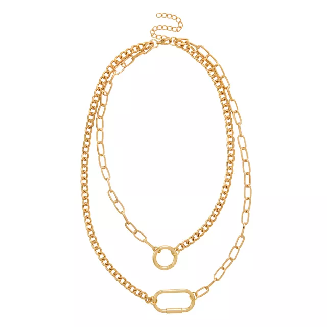 Goldtone Carabiner Necklace at Spencer's