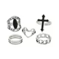 Multi-Pack Cross and Twist Heart Rings - 5 Pack at Spencer's