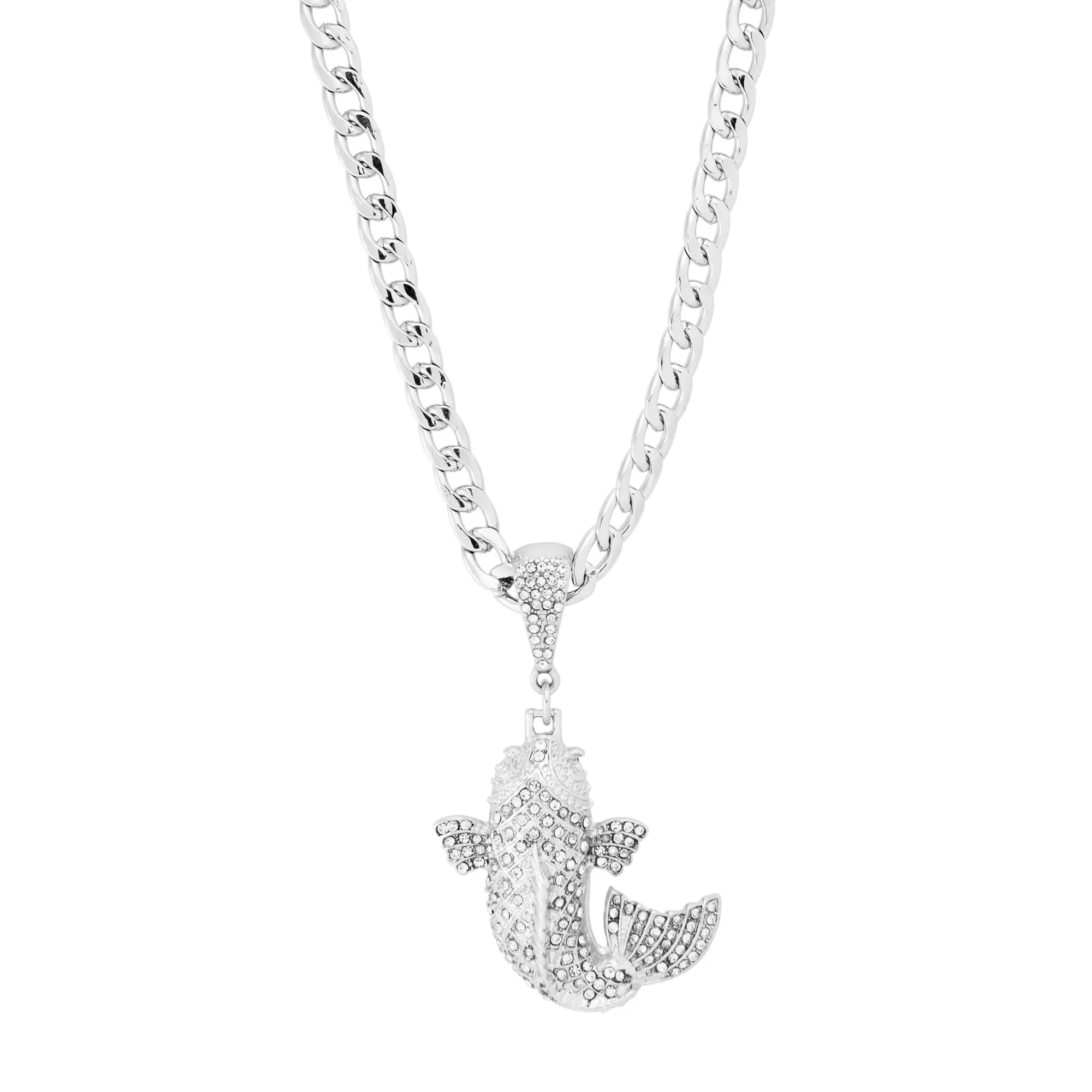 Pave CZ Fish Pendant Chain Necklace at Spencer's
