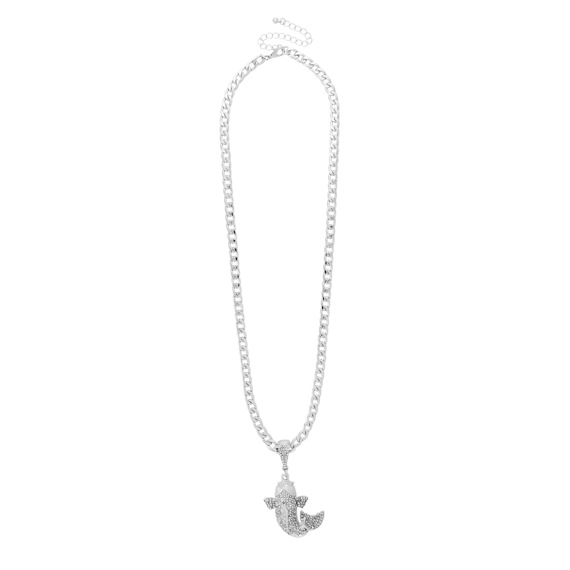 Pave CZ Fish Pendant Chain Necklace at Spencer's