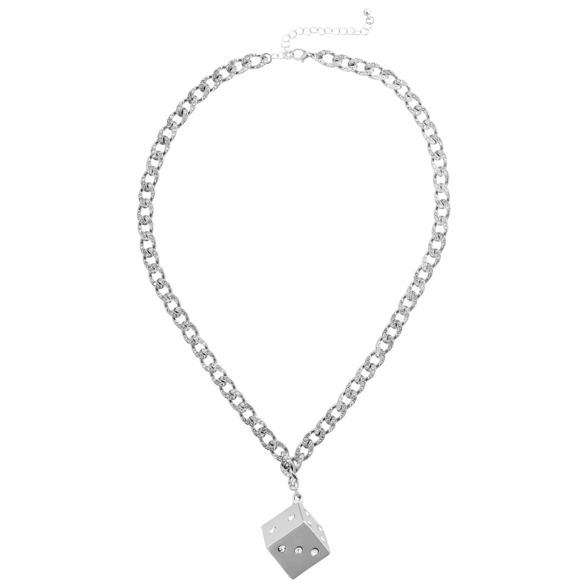 Pave Dice Chain Necklace at Spencer's