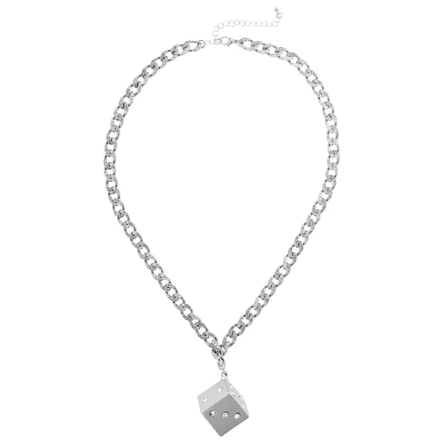 Pave Dice Chain Necklace at Spencer's