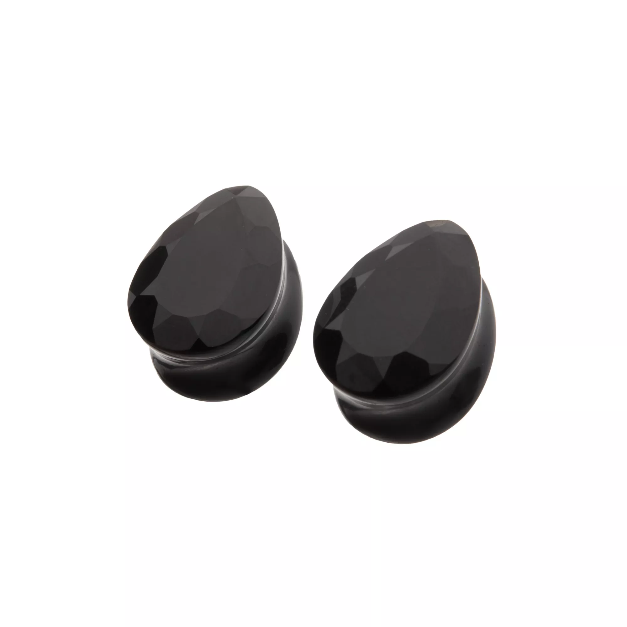 Black Teardrop Glass Plugs at Spencer's