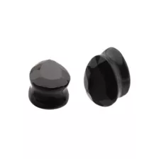 Black Teardrop Glass Plugs at Spencer's