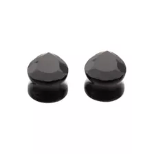 Black Teardrop Glass Plugs at Spencer's