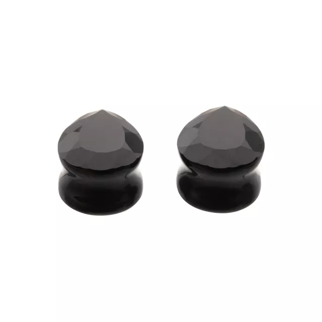 Black Teardrop Glass Plugs at Spencer's