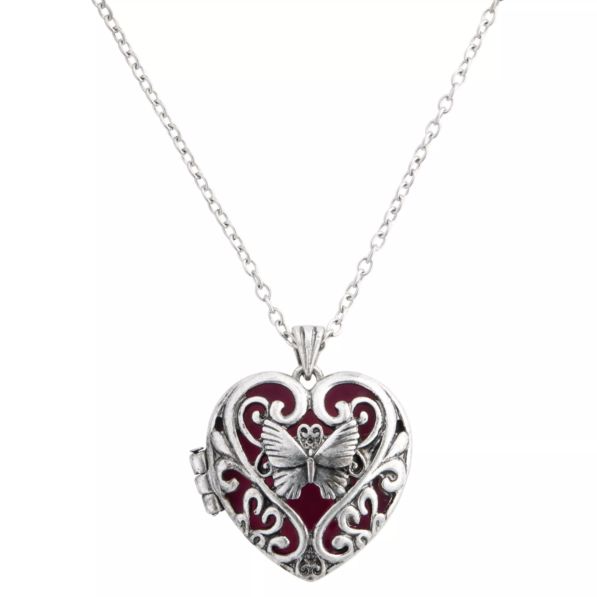 Glow-in-the-Dark Butterfly Locket Necklace at Spencer's