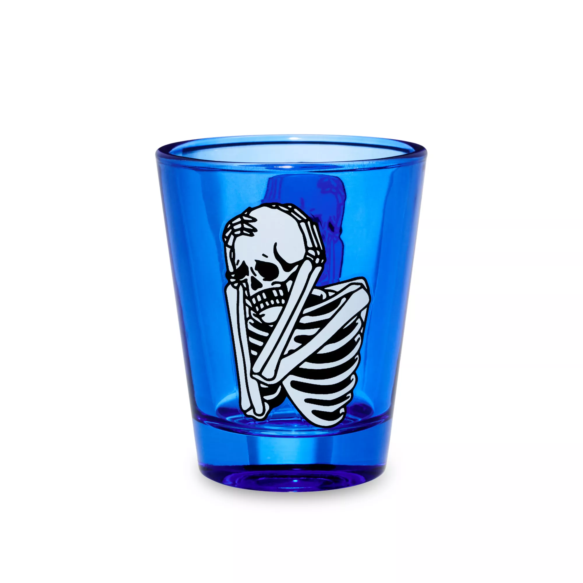 Worried Skeleton Shot Glass - 2 oz. at Spencer's