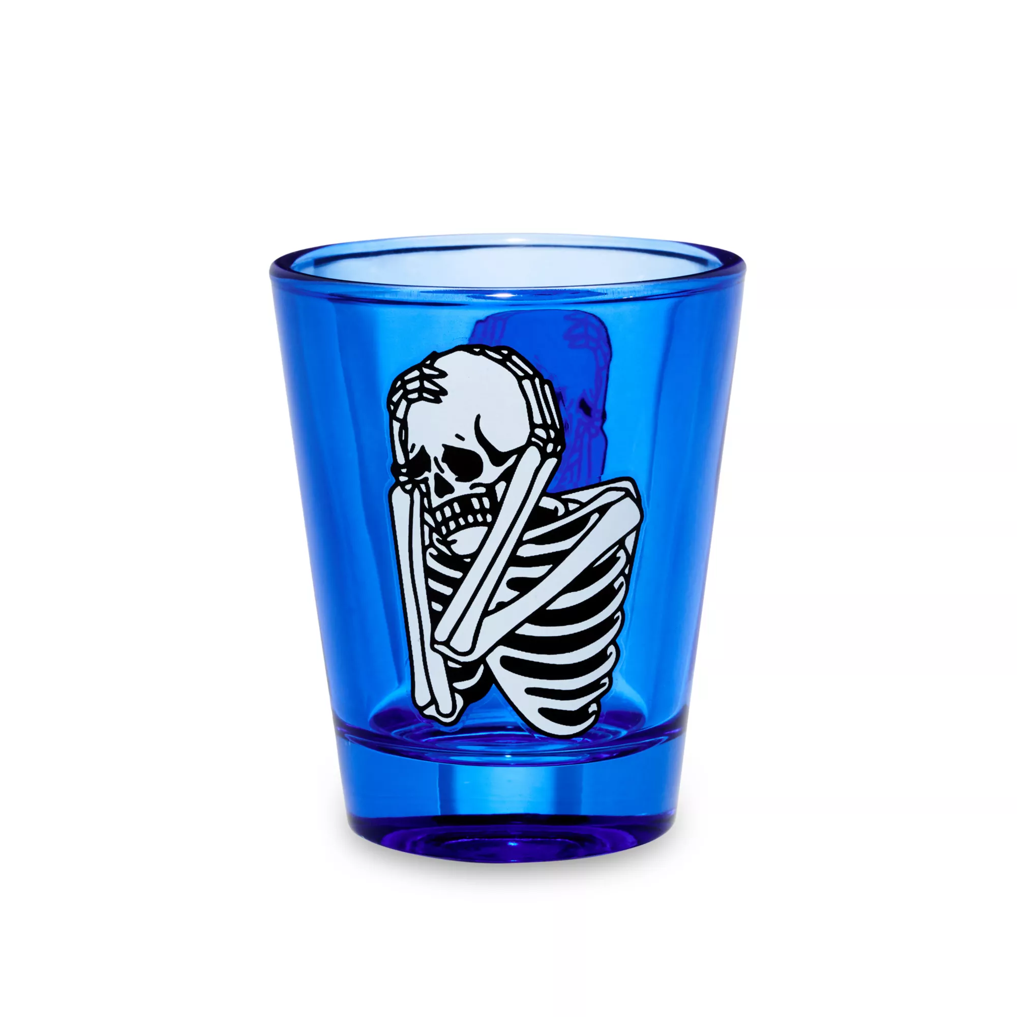 Worried Skeleton Shot Glass - 2 oz. at Spencer's