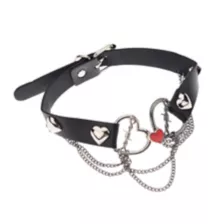 O-Ring Heart Barbed Wire Choker Necklace at Spencer's