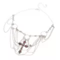 Silver Gothic Cross Draped Choker Necklace at Spencer's
