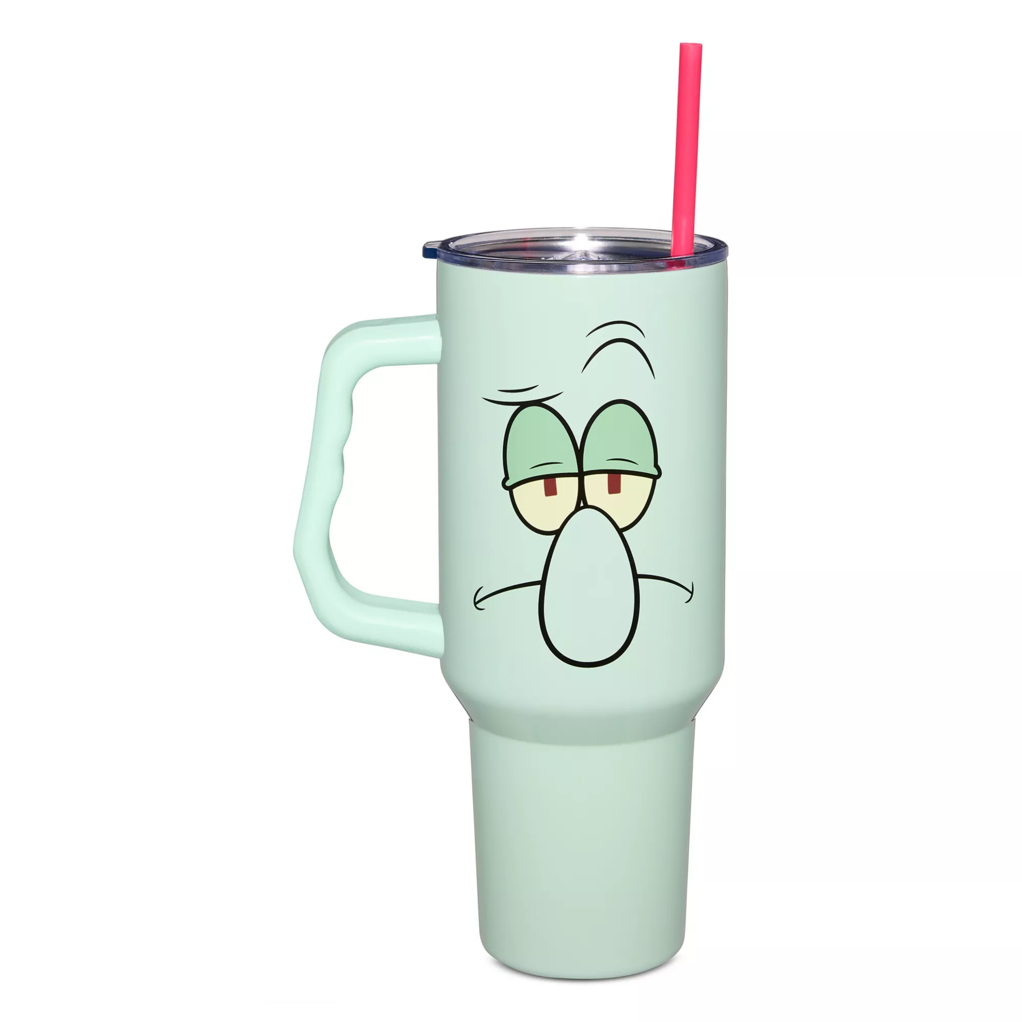 SpongeBob SquarePants Squidward Face Travel Tumbler with Straw - 40 oz. at Spencer's