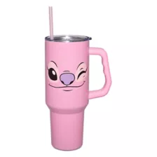 Pink Angel Travel Tumbler with Straw 40 oz. - Lilo & Stitch at Spencer's