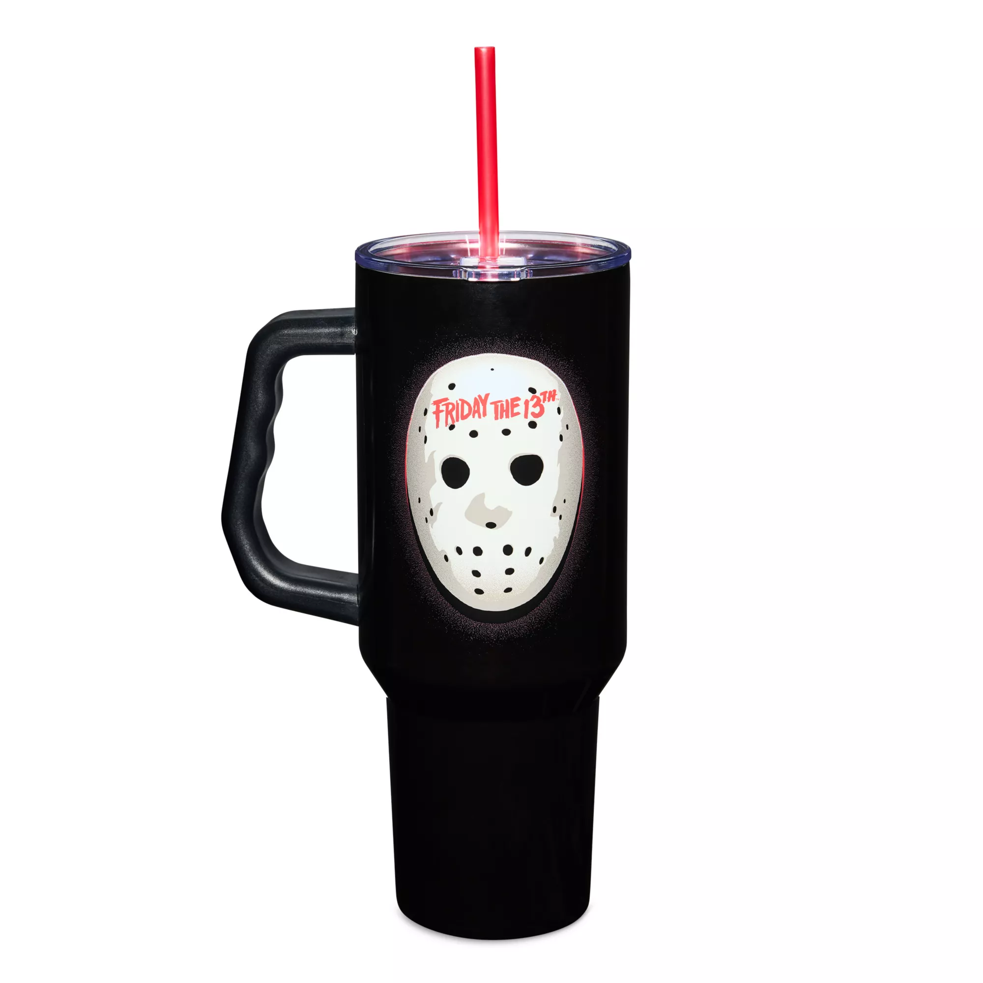 Jason Voorhees Mask Travel Tumbler with Straw - 40 oz. - Friday the 13th at Spencer's