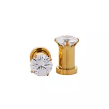 CZ Goldtone Screw Fit Plugs at Spencer's