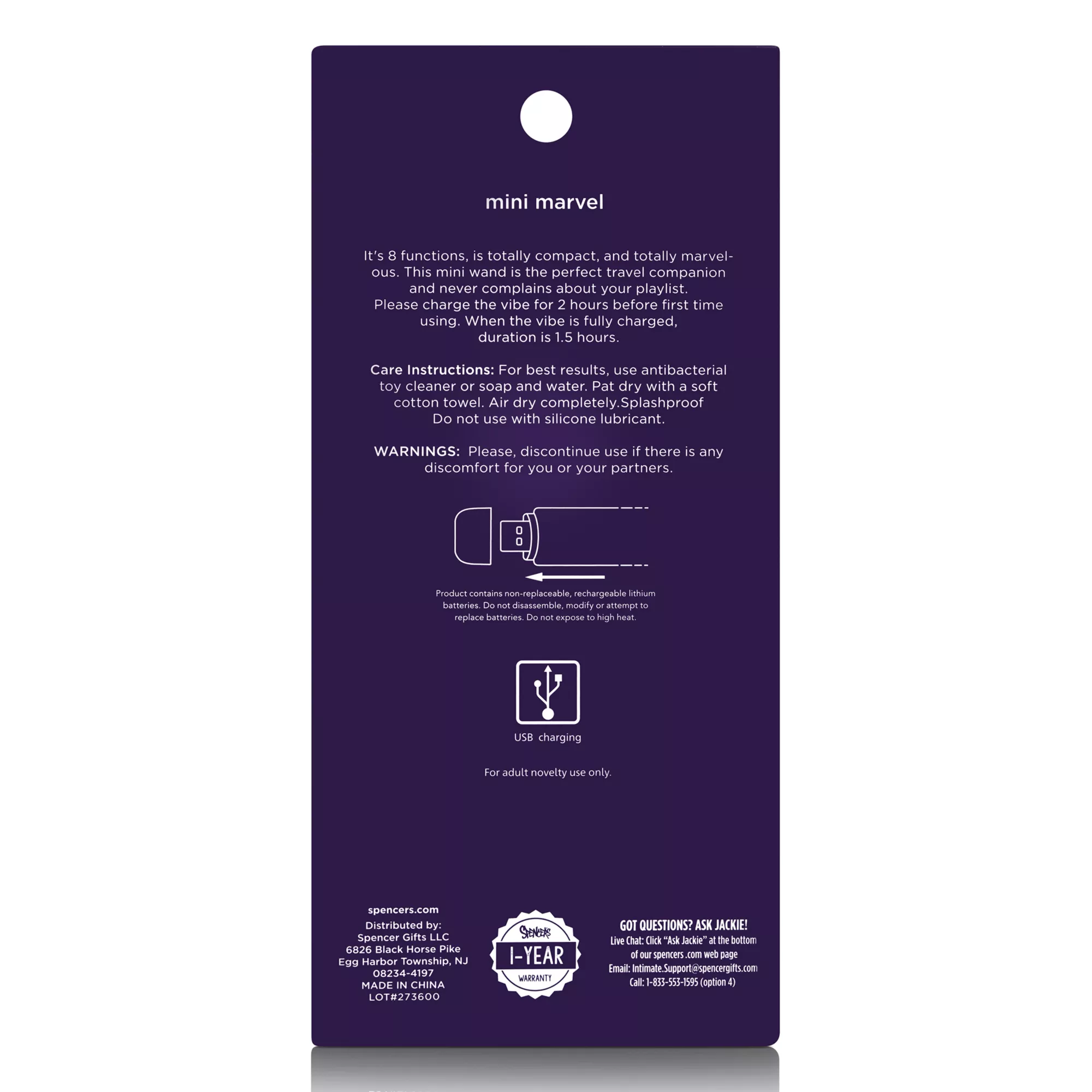 Hott Love Black Mini Marvel Wand Massager at Spencer's