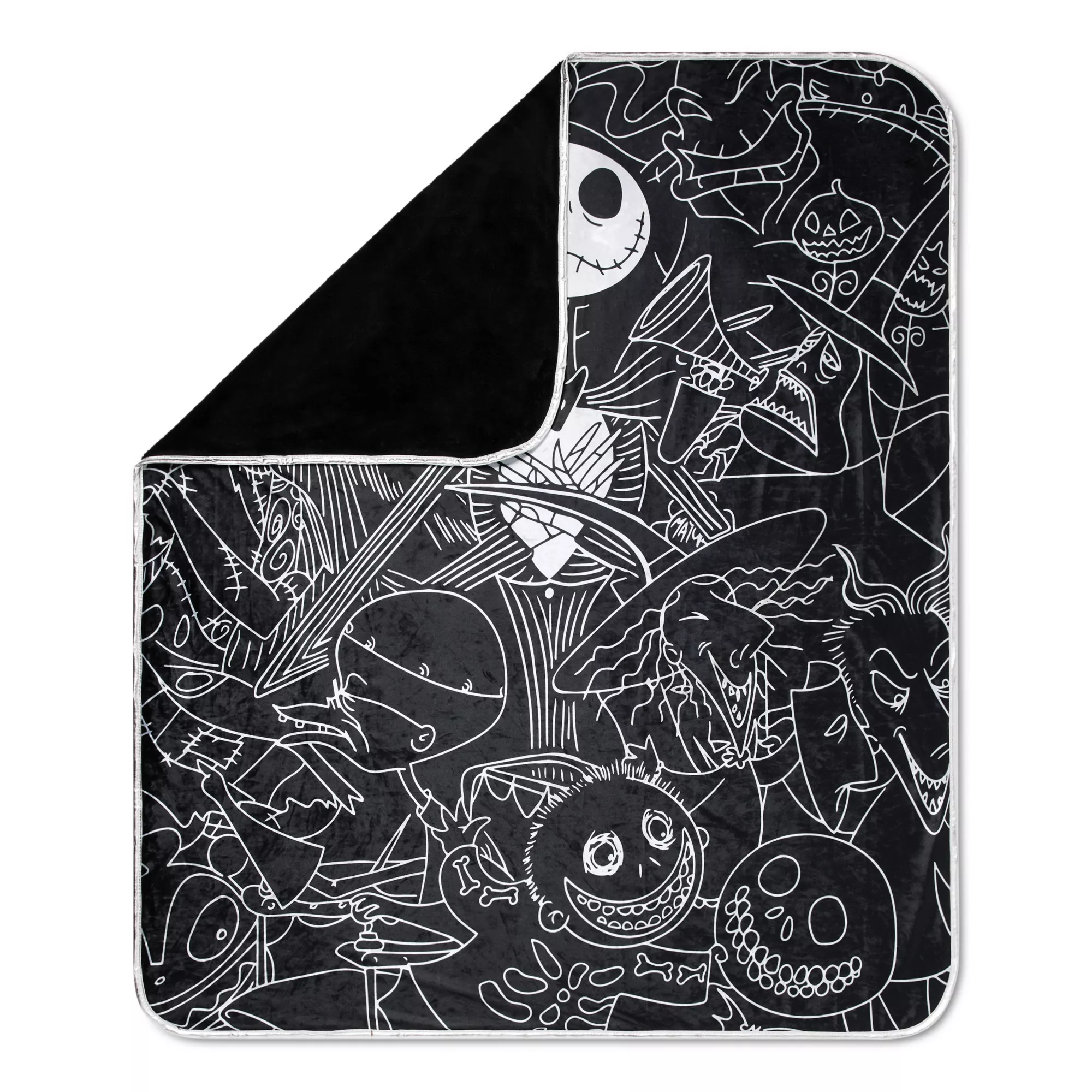 Jack Skellington Outline Fleece Blanket - The Nightmare Before Christmas at Spencer's