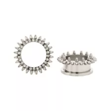 CZ Spiked Silvertone Tunnels at Spencer's
