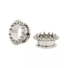 CZ Spiked Silvertone Tunnels at Spencer's