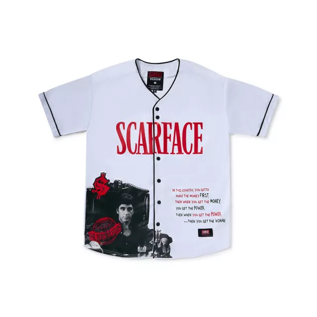 White Scarface Baseball Jersey at Spencer's