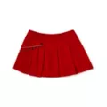 Red Velvet Chain Pleated Mini Skirt at Spencer's