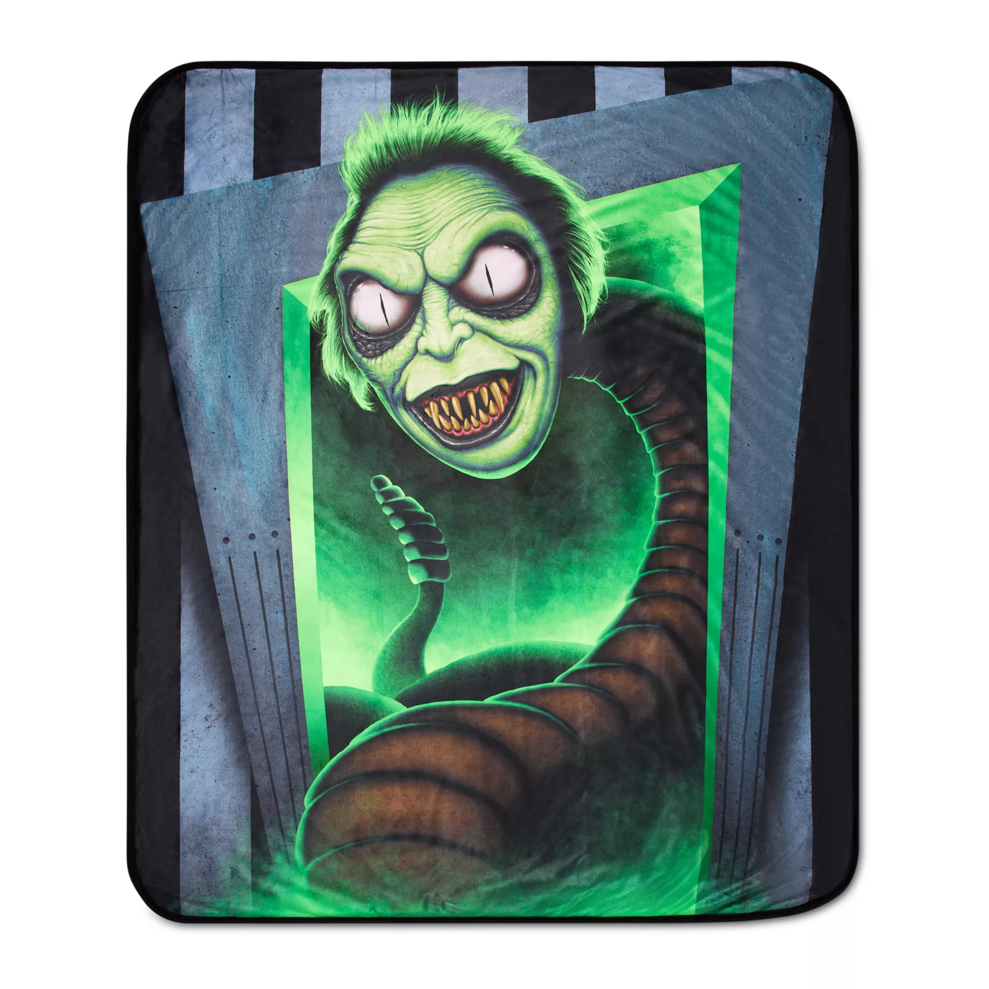Blacklight Reactive Beetlejuice Sandworm Fleece Blanket at Spencer's