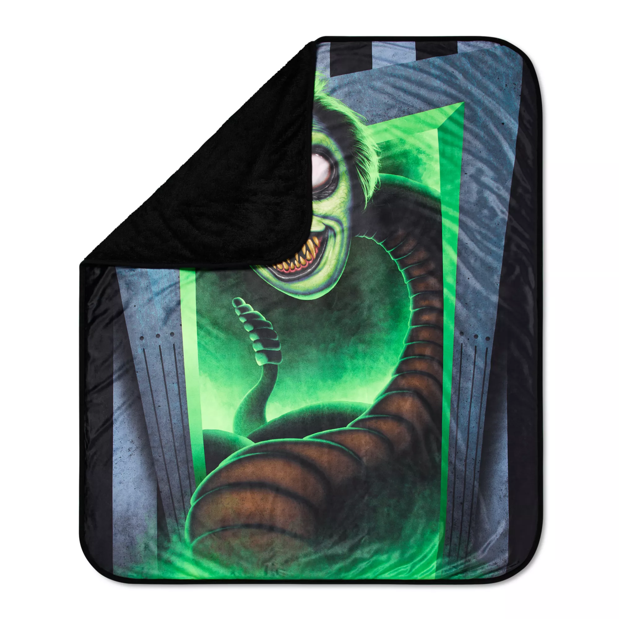Blacklight Reactive Beetlejuice Sandworm Fleece Blanket at Spencer's