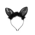 Furry Cat Ears Headband at Spencer's