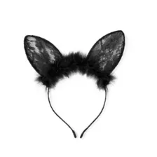 Furry Cat Ears Headband at Spencer's