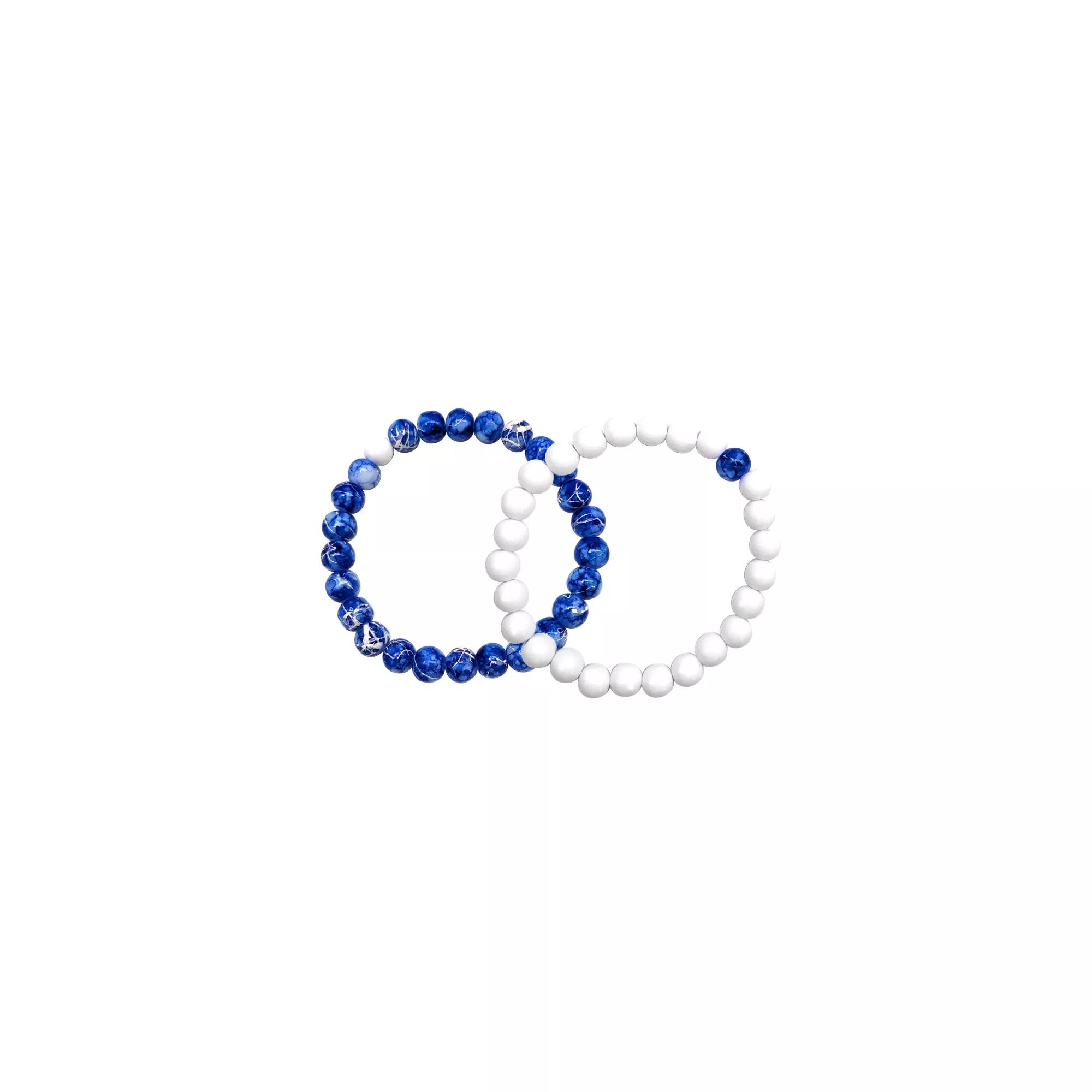 Royal Blue and White Marble Long Distance Bracelets - 2 Pack at Spencer's