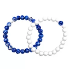 Blue and White Long Distance Bracelets - 2 Pack at Spencer's