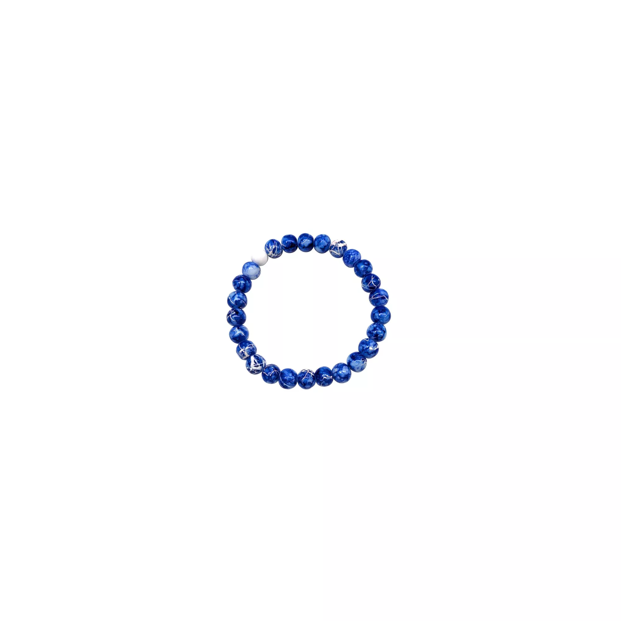 Royal Blue and White Marble Long Distance Bracelets - 2 Pack at Spencer's