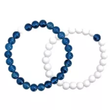 Navy and White Long Distance Bracelets - 2 Pack at Spencer's