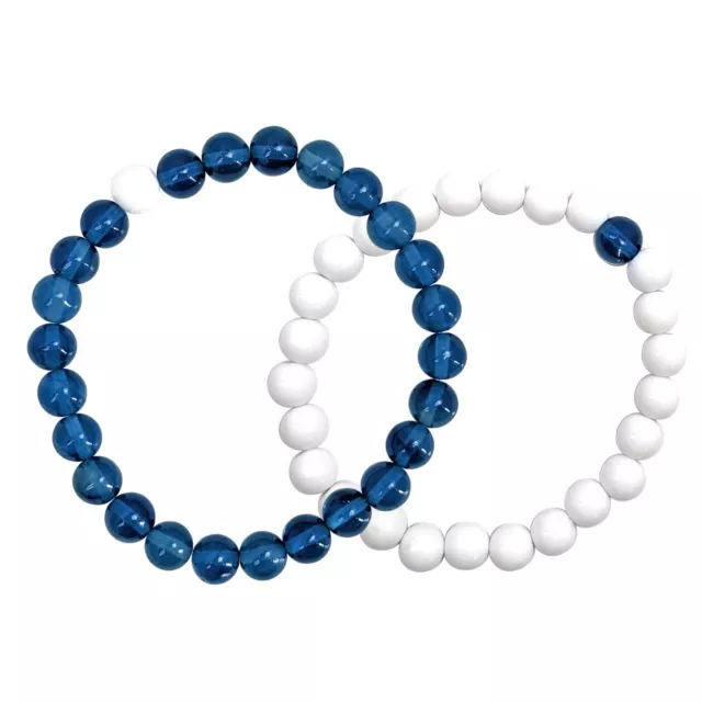 Navy and White Long Distance Bracelets - 2 Pack at Spencer's