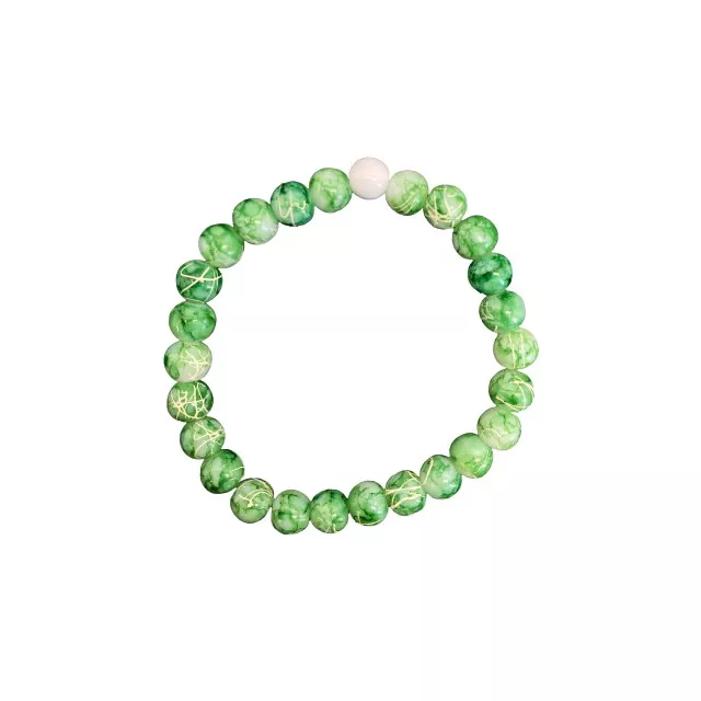 Green and White Long Distance Bracelets - 2 Pack