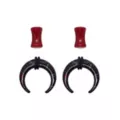Red and Black Goth Pincher Plugs - 2 Pair at Spencer's
