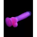 Glow in the Dark Glitter & Glow Waterproof Pink Vibrator 8 Inch - Hott Love Extreme at Spencer's