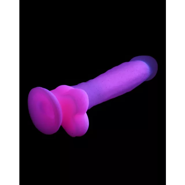 Glow in the Dark Glitter & Glow Waterproof Pink Vibrator 8 Inch - Hott Love Extreme at Spencer's
