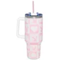 Playboy Pink and White Rhinestone Travel Tumbler with Straw - 40 oz. at Spencer's