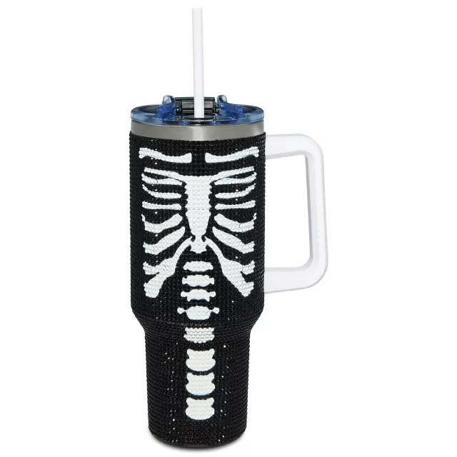Rhinestone Ribcage Travel Tumbler with Straw - 40 oz. at Spencer's
